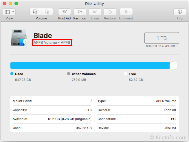Disk Utility APFS