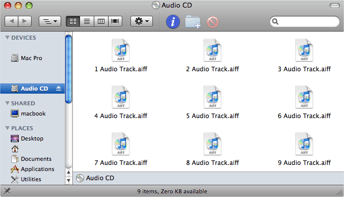 Macintosh Audio CD Window
