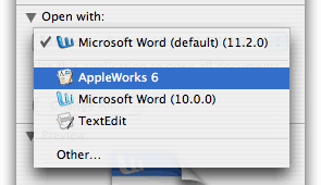 Mac OS X Open With Drop-Down Menu