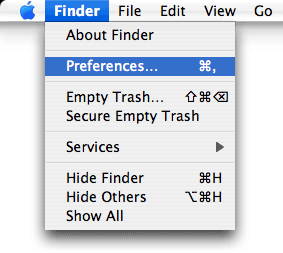 Mac OS X Finder Preferences