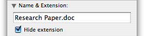 Mac OS X Hide Extension