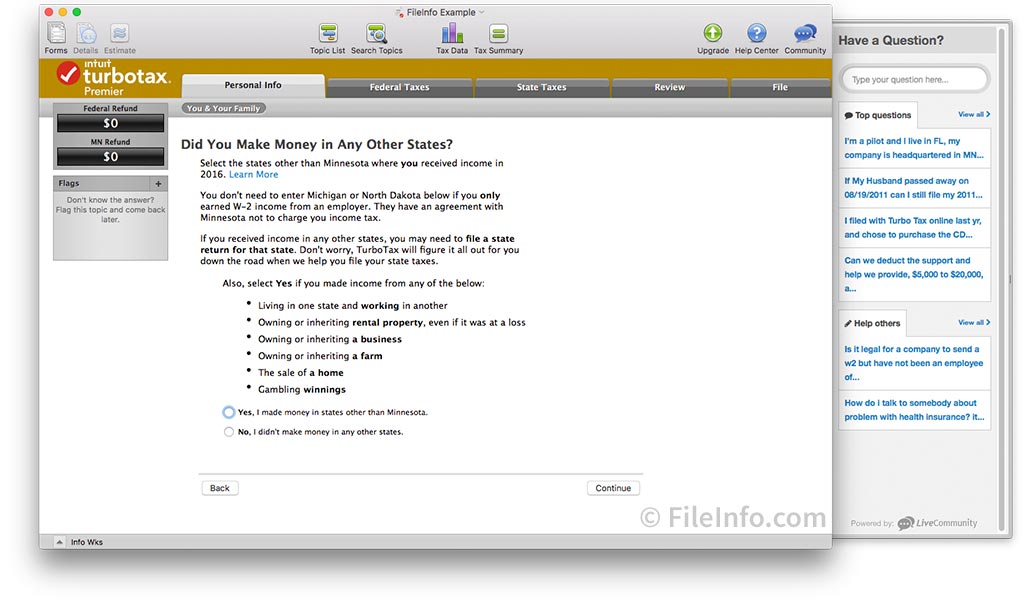 TurboTax 2016 Screenshot