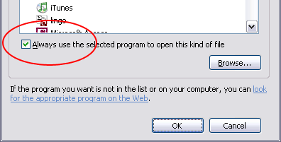 Windows Always Use Selected Program