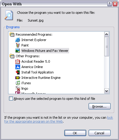 Windows Choose Program