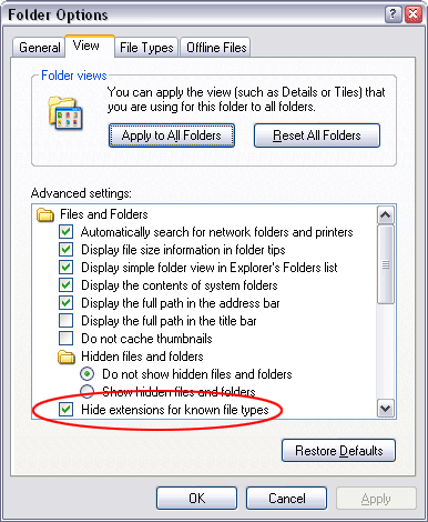 Windows xp store file size