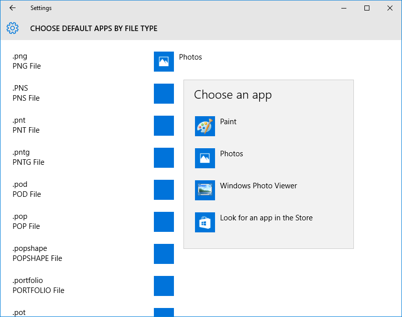 change file association windows 10