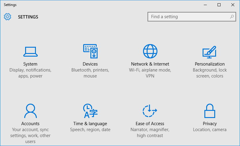Windows 10 Settings App