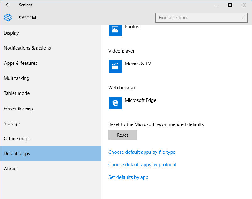 Windows 10 System Settings