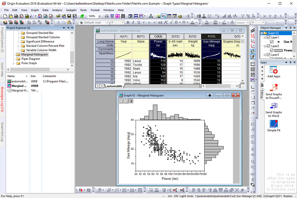 Free Origin Viewer - View and copy the contents of an Origin Project (OPJ)