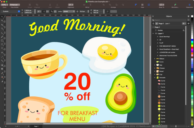 Screenshot of a .cdr file in CorelDRAW 2024