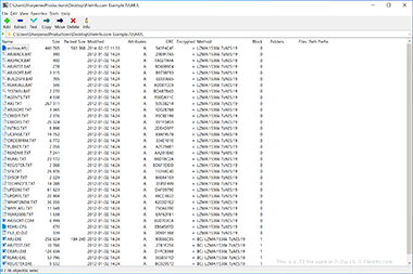 Screenshot of a .7z file in 7-Zip 19