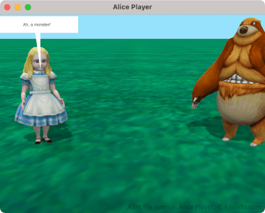Screenshot of a .a3w file in Alice Player