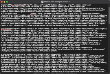 Screenshot of a .abdata file in Apple TextEdit 1