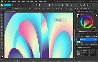 Screenshot of a .af file in Canva Affinity 2026