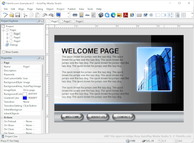 Screenshot of a .am7 file in Indigo Rose AutoPlay Media Studio 9