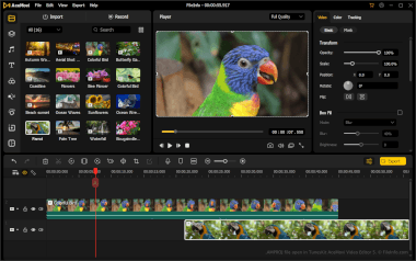 Screenshot of a .amproj file in TunesKit AceMovi Video Editor 5