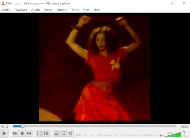 Screenshot of a .amv file in VideoLAN VLC media player