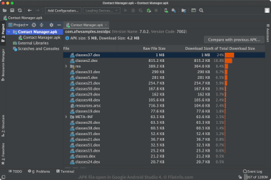 Screenshot of a .apk file in Android Studio 4.2.2