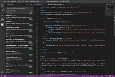 Screenshot of a .asp file in Microsoft Visual Studio Code 1