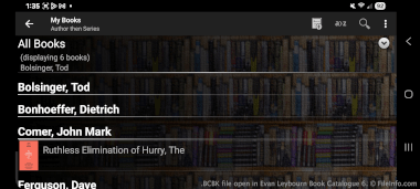 Screenshot of a .bcbk file in Evan Leybourne Book Catalogue 6