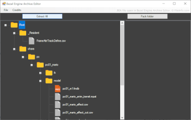 Screenshot of a .bea file in Bezel Engine Archive Editor