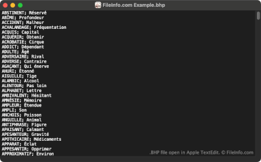 BHP file open in Apple TextEdit
