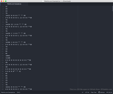 Screenshot of a .bs file in GitHub Atom