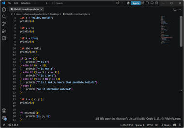BS File Screenshot Screenshot of a .bs file in Microsoft Visual Studio Code 1.13