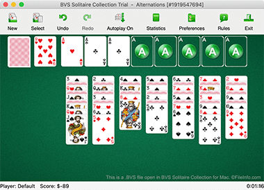 Screenshot of a .bvs file in BVS Solitaire Collection for Mac