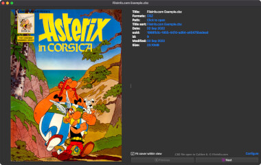 Screenshot of a .cbz file in Calibre 6