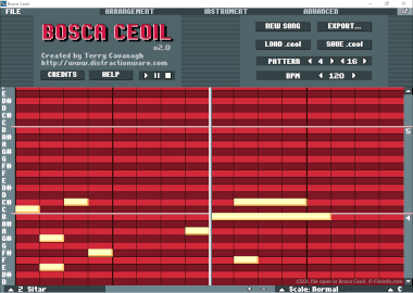 Screenshot of a .ceol file in Bosca Ceoil