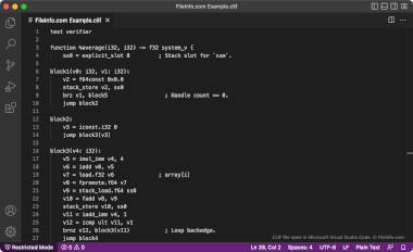 Screenshot of a .clif file in Microsoft Visual Studio Code