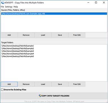 Screenshot of a .copf file in Copy Files Into Multiple Folders