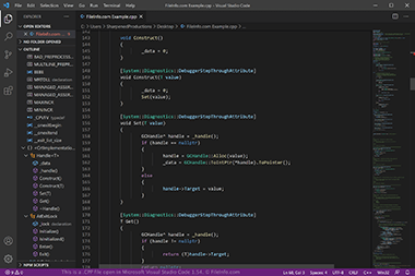 Screenshot of a .cpp file in Microsoft Visual Studio Code 1.54