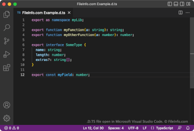 Screenshot of a .d.ts file in Microsoft Visual Studio Code