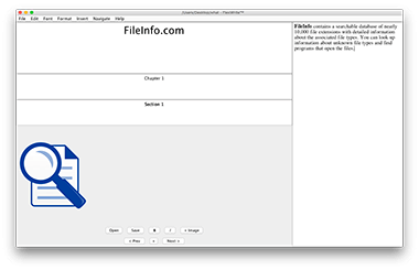 Screenshot of a .dfti file in FlexiWrite