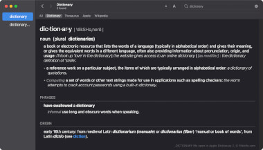 Screenshot of a .dictionary file in Apple Dictionary 2