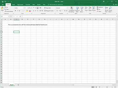 Screenshot of a .dif file in Microsoft Excel 2016