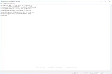 Screenshot of a .diz file in Microsoft Notepad 21