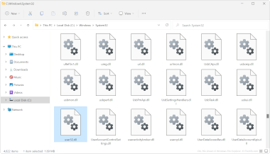 DLL files shown in Windows File Explorer