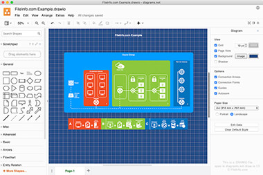 Screenshot of a .drawio file in diagrams.net draw.io 13