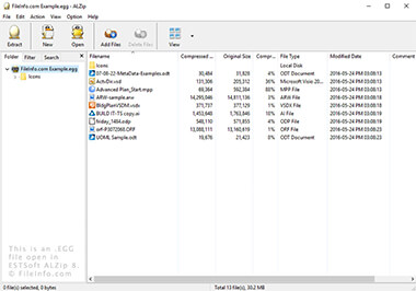 Screenshot of a .egg file in ESTSoft ALZip 8