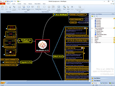 Screenshot of a .emm file in MindMaple 1.7