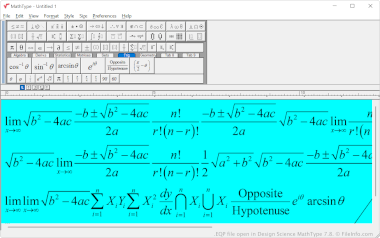 Screenshot of a .eqp file in Design Science MathType 7.8