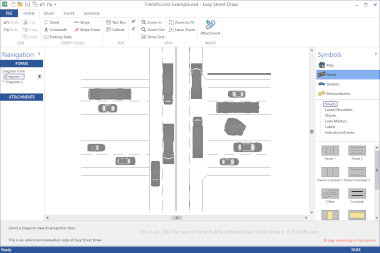 Screenshot of a .esd file in SmartSafety Software Easy Street Draw 6
