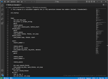 Screenshot of a .fj file in Microsoft Visual Studio Code 1
