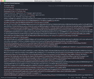 Screenshot of a .flatpakrepo file in GitHub Atom