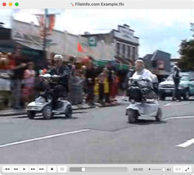Screenshot of a .flv file in VideoLAN VLC media player