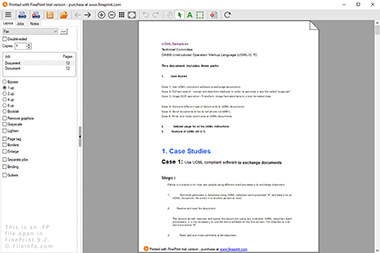 Screenshot of a .fp file in FinePrint 9.2