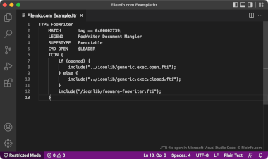 Screenshot of a .ftr file in Microsoft Visual Studio Code